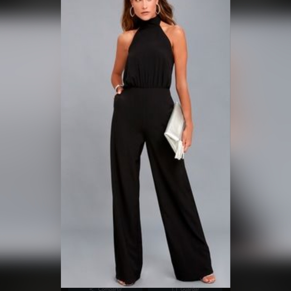 BCBGeneration Chic Black Halter Jumpsuit